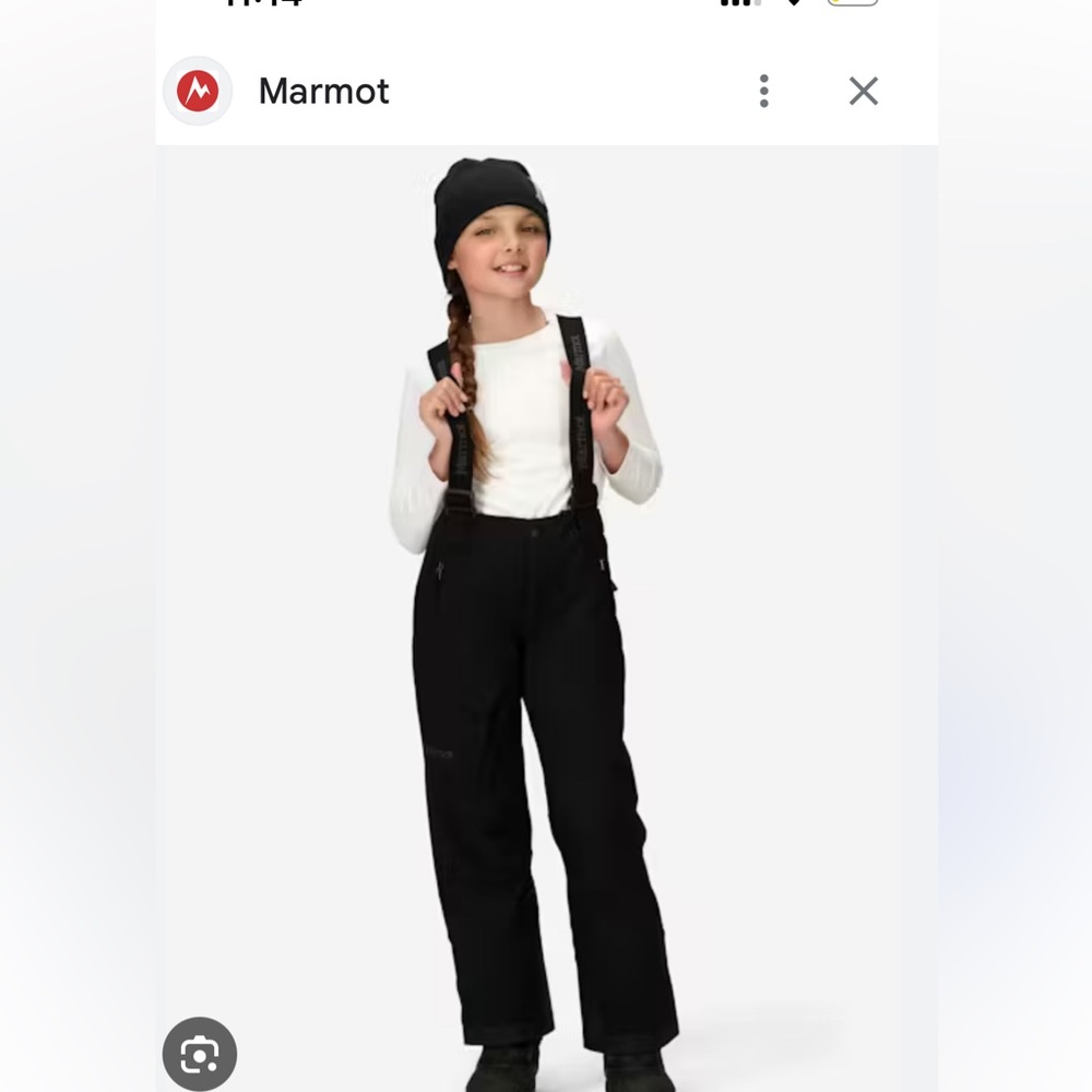 Marmot Kids' Medium Edge Grow an Inch Ski Pants Black